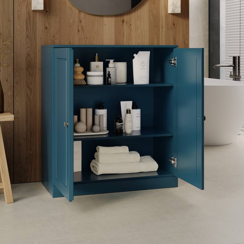 Palace Imports 100% Solid Wood 32" Bathroom Cabinet with Solid Doors and Adjustable Shelves