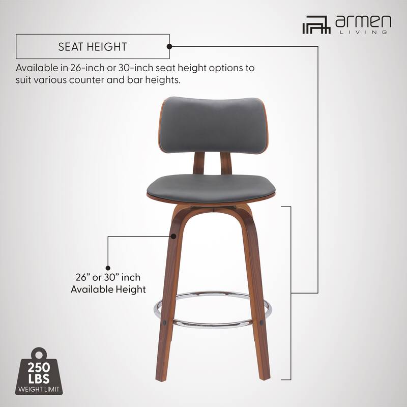 Pico Upholstered Swivel Bar/Counter Stool