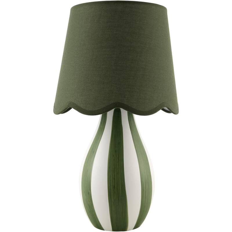 Livabliss Melbu Traditional Accent Table Lamp - 14"H x 8"W x 8"D - Green