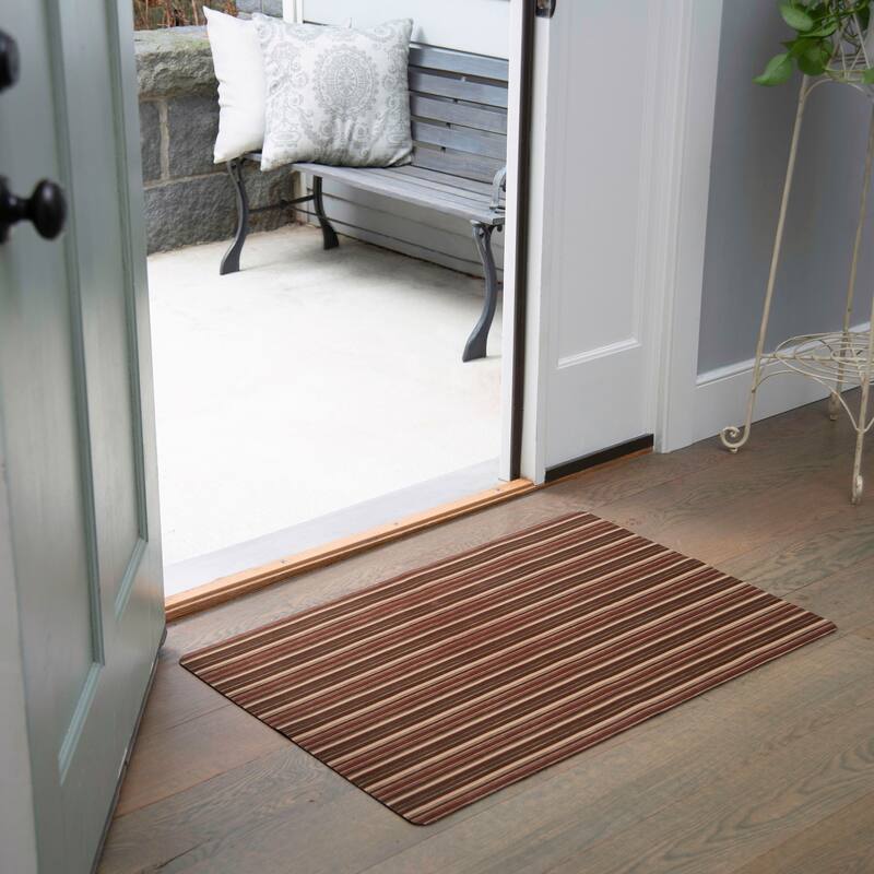 SoHome Smooth Step Striped Machine Washable Kitchen Mat, 24"x35"