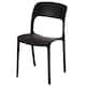 Modern Molded Plastic Outdoor Dining Chair with Open Curved Back - Single Black