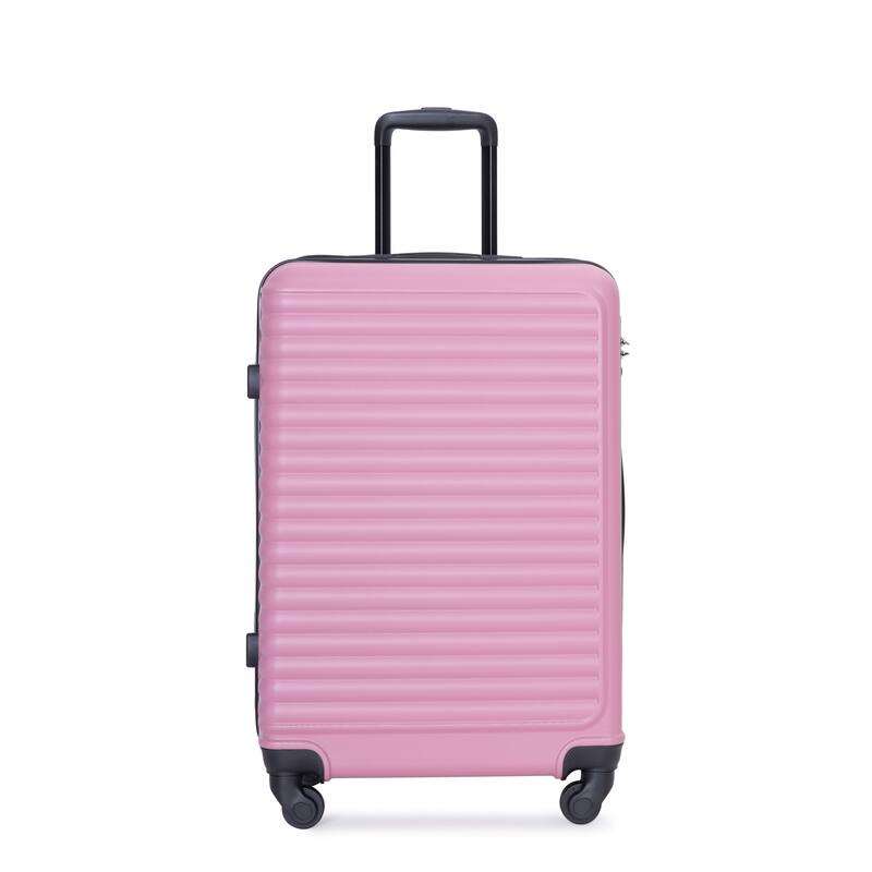 3 Piece ABS Hardside Luggage Sets Spinner Wheels Suitcase with Two Hooks and TSA Lock & Telescoping Handle