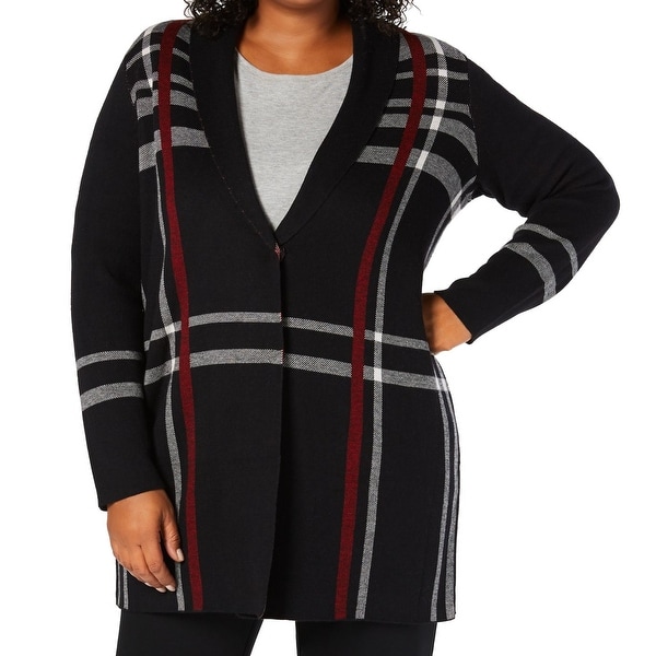 charter club plaid cardigan sweater coat