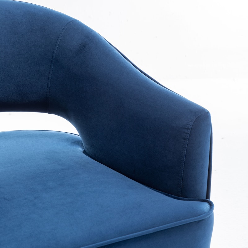 SEYNAR Modren Velvet 360 Degree Swivel Accent Arm Barrel Chair Set of 2 for Living Room
