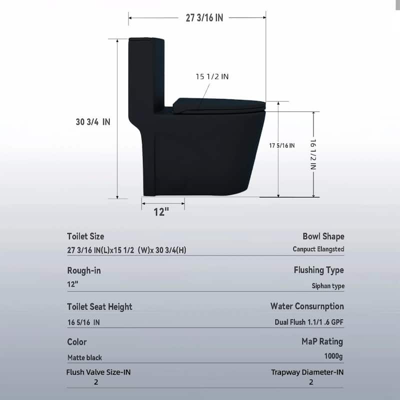 One Piece Elongated Toilet Tornado Flush. ADA Comfort Height 16.25 Inch. Dual Flush 1.1 1.6 GPF. MAP 1000g