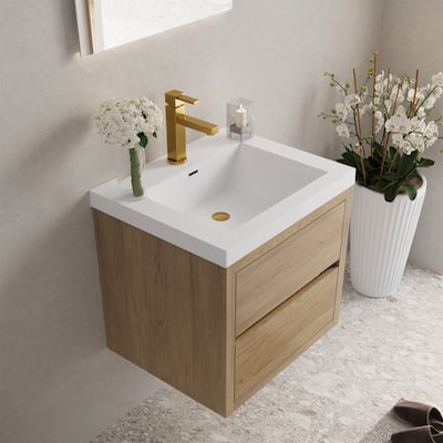 24"/30"/36"Wall Mounted Bathroom Vanity w/ Sink and Soft Close Drawers