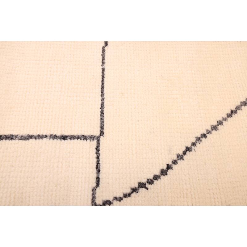 ECARPETGALLERY Hand-knotted Tangier Cream Wool Rug - 5'5 x 7'7