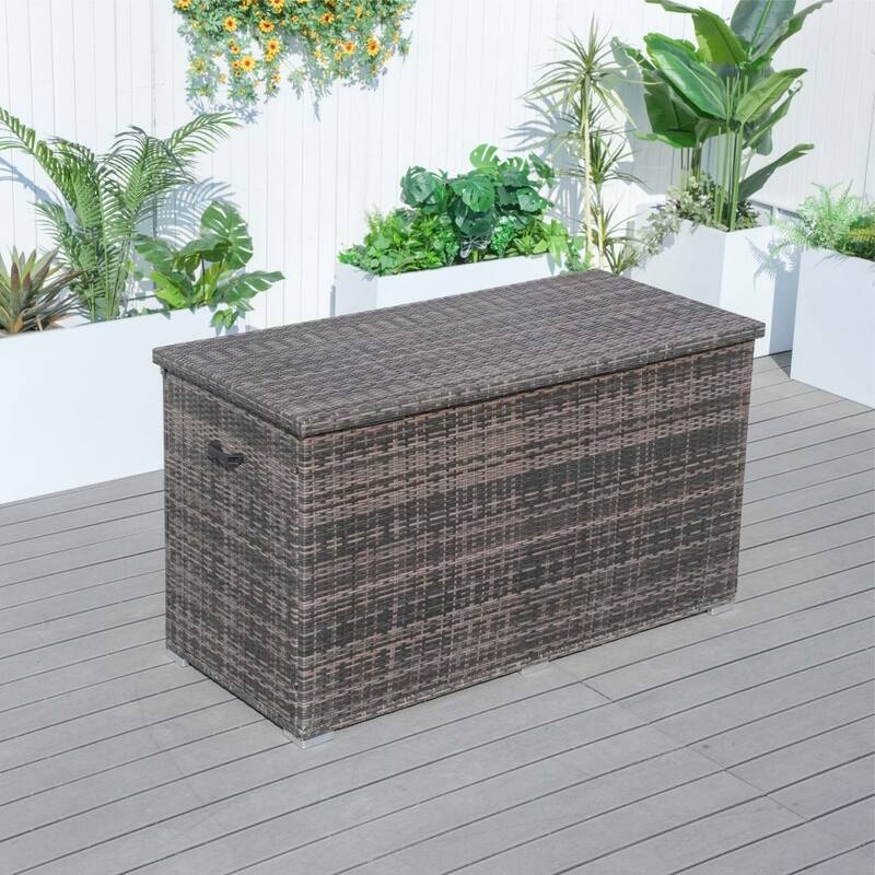 Outdoor Patio Wicker Cushion Storage Box