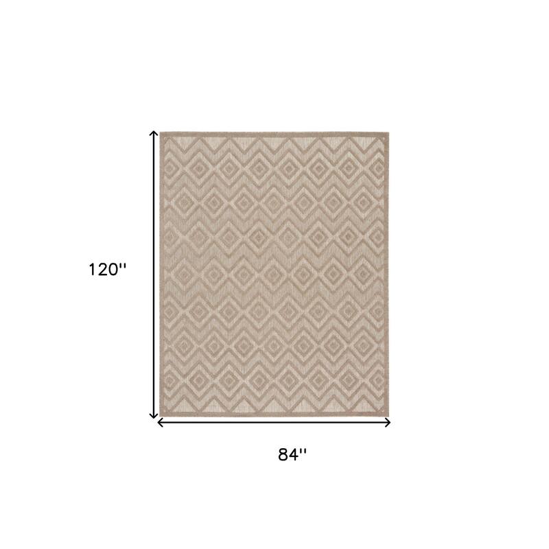 HomeRoots Contemporary Rectangle Outdoor Rug - 7' X 10'