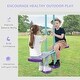 preview thumbnail 7 of 7, Metal Swing Set with Glider,Two Swing Seats and Adjustable Height,Outdoor Heavy Duty A-Frame Suitable for Playground - Purple