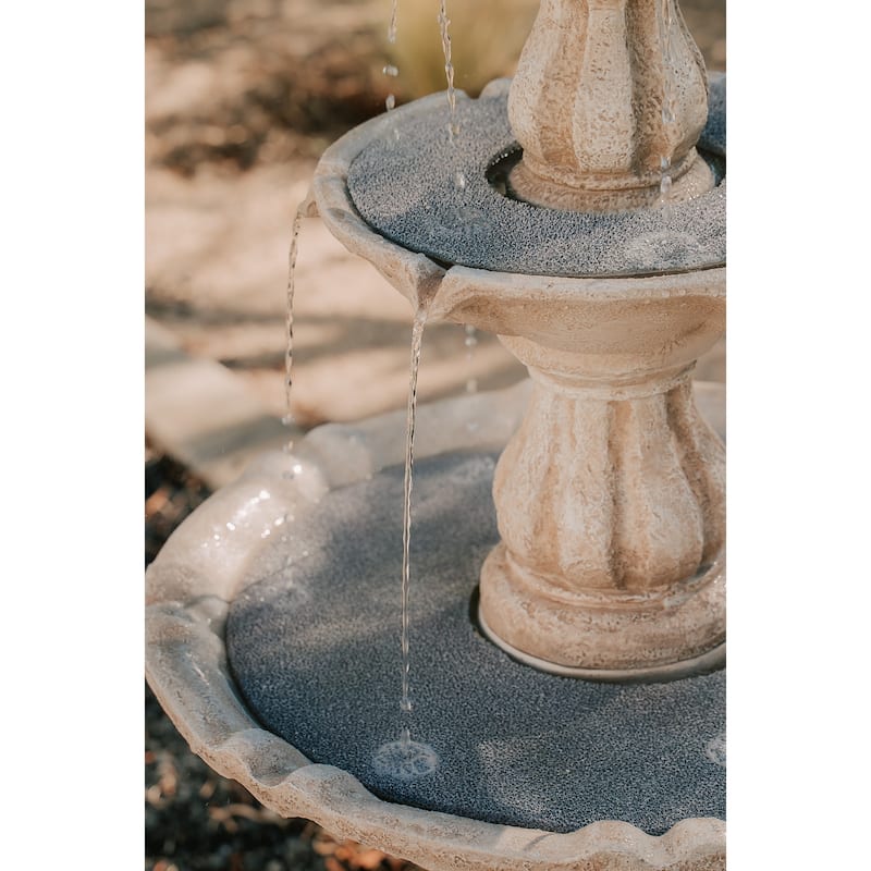 XBrand 51 in Tall 3-Tier Freestanding Waterfall Fountain, Outdoor Garden, Yard, Lawn, Porch Décor