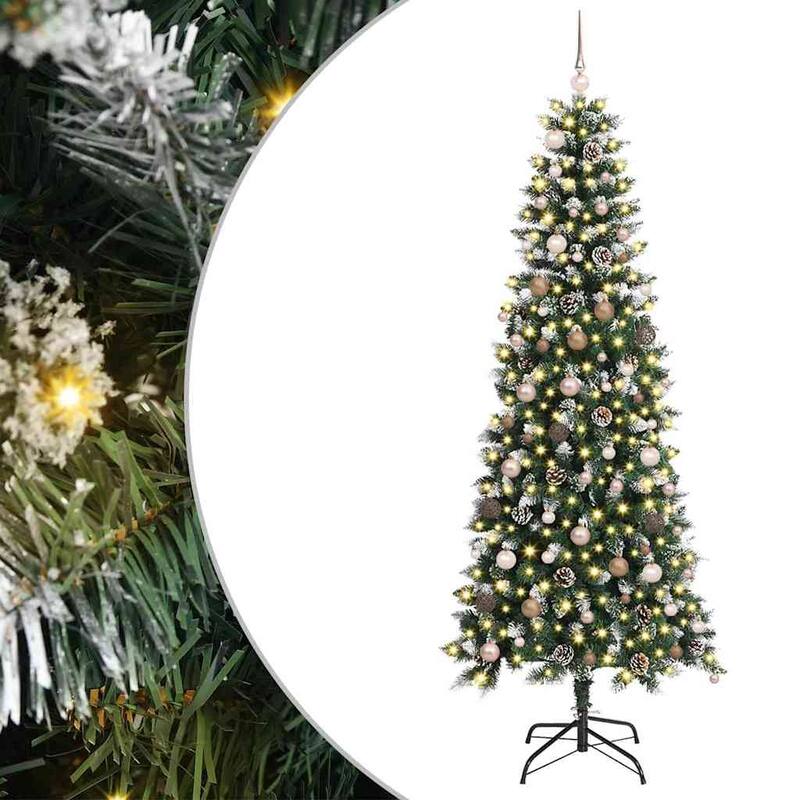 vidaXL Artificial Christmas Tree with 300 LEDs Green 86 x 86 x 210 cm - 82.7