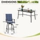 preview thumbnail 23 of 67, 7-Piece Patio Bar Stool Set Textilene Swivel Stools