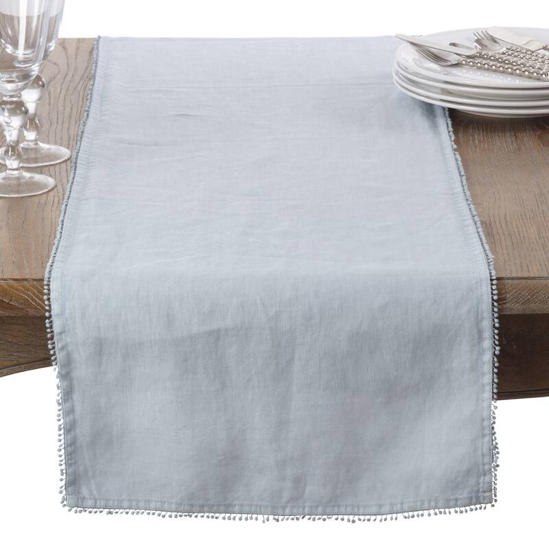 Table Runner With Pom Pom Design