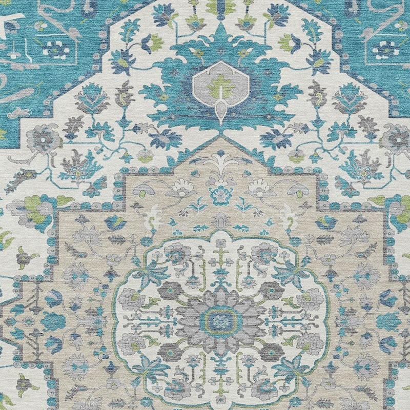 HomeRoots Oriental Traditional Rectangle Outdoor Rug