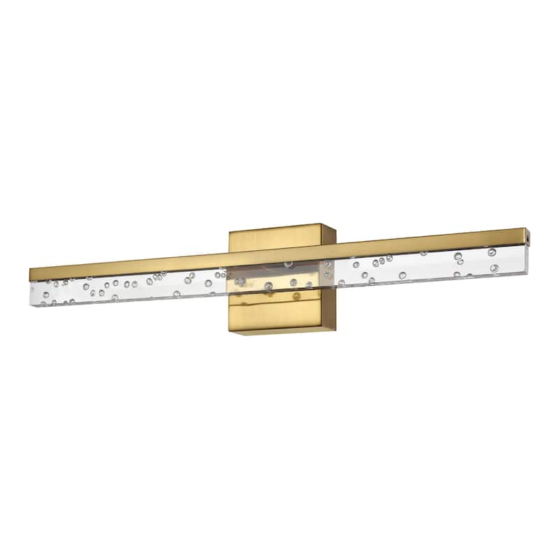 Baxter 22" 1-Light Modern Contemporary 360-Degree Rotatable Iron/Seeded Acrylic Integrated LED Vanity Light, by JONATHAN Y