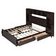 preview thumbnail 20 of 43, Stylish Queen Size Wooden Bed with Integrated Storage, Shelves, and Outlets - Perfect for Modern Bedrooms in Grey