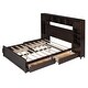 preview thumbnail 5 of 25, Versatility Queen Size Wooden Platform Bed Frame with All-in-One Cabinet, Built-in Power Outlet, Shelf and 4 Drawers