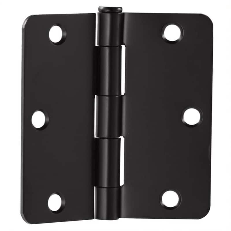 Design House 188391 3-1/2" x 3-1/2" Butt 1/4" Radius Corner Surface - Matte Black