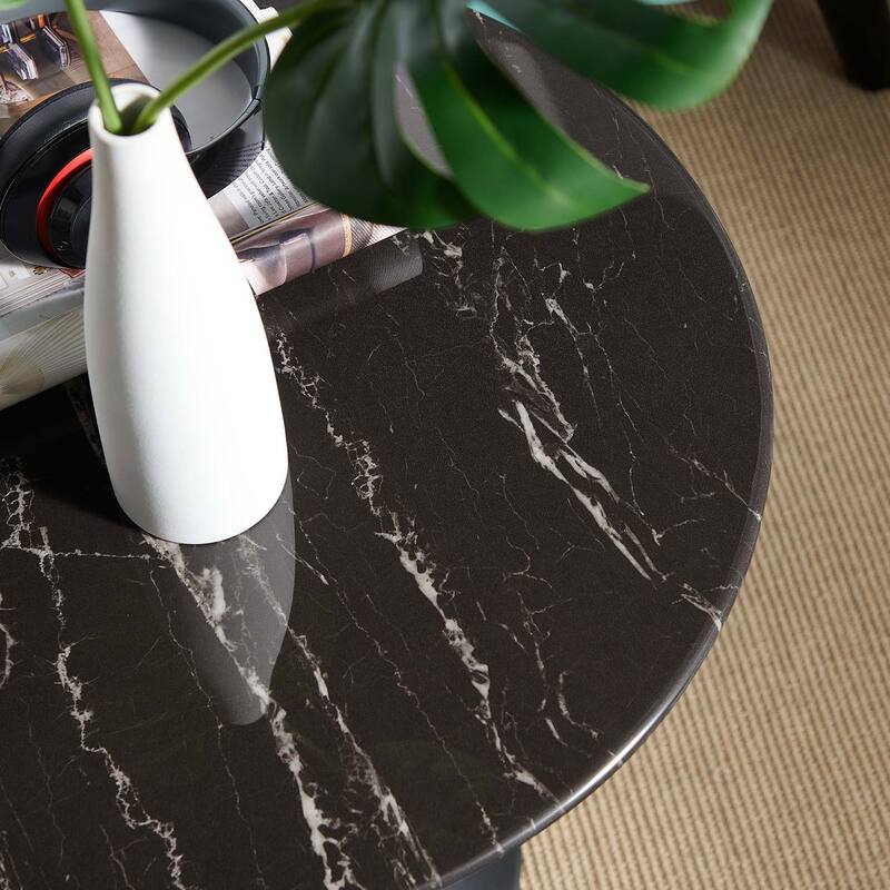 Lippa 20" Round Artificial Marble Side Table