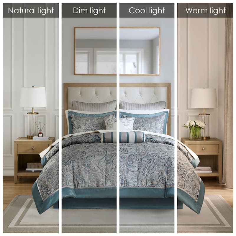 Madison Park Whitman 12 Piece Comforter Set with Cotton Bed Sheets