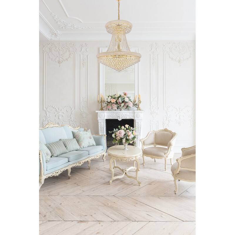 Elegant Lighting Gold Royal-cut 36-inch Crystal Clear Large Hanging Chandelier