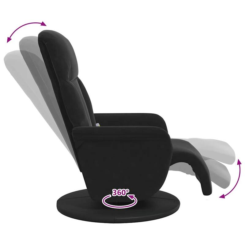 vidaXL Massage Recliner Chair with Footrest Black Velvet