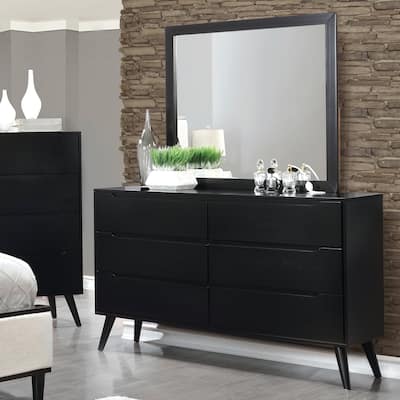 Fopp Mid-Century Modern 2-piece 6-Drawer Dresser and Mirror Set by Furniture of America