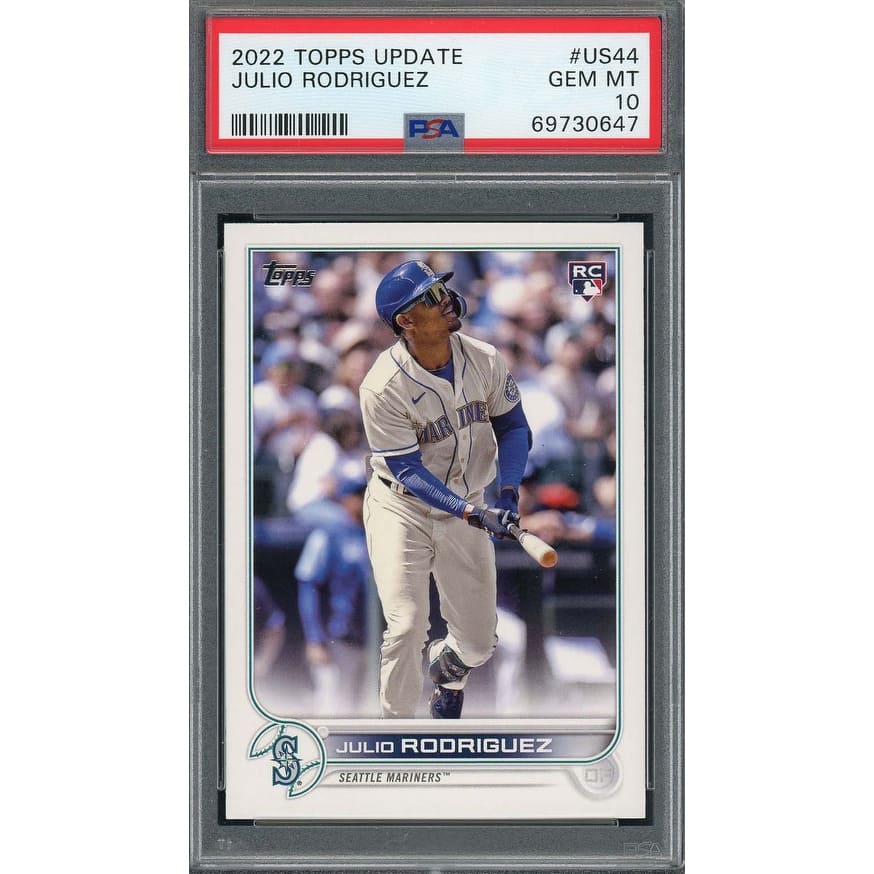 Julio Rodriguez 2022 Topps Update Baseball Rookie Card RC #US44 Graded PSA 10 - 8'6" x 11'6"