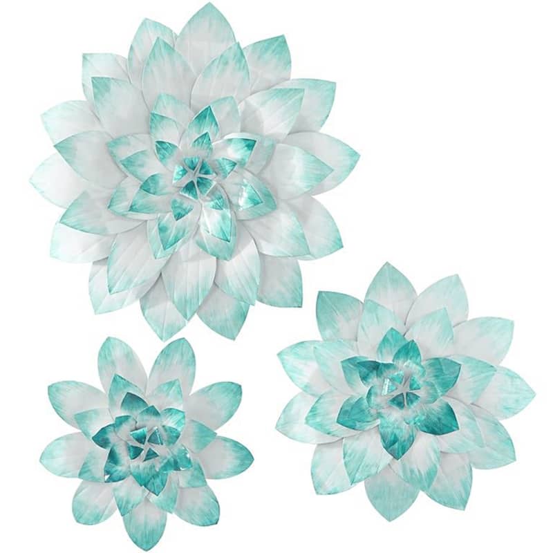 Three-Dimensional Design Flower Metal Wall Art - Set of 3