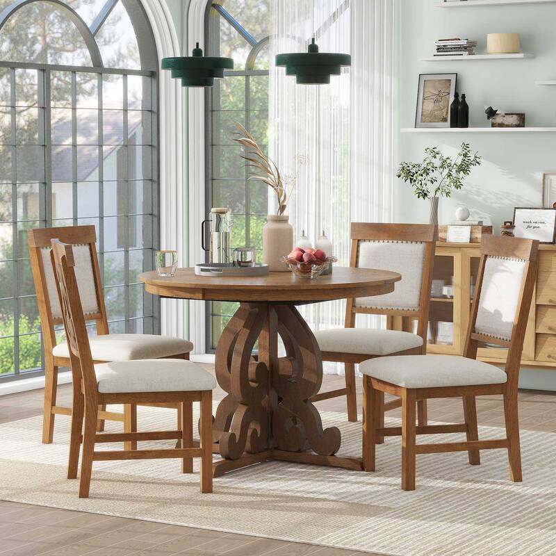 Dining Set with 1 Extendable Table and Leaf