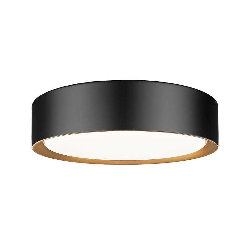 Kawan 1 Light Flush Mount in Matte Black + Modern Gold