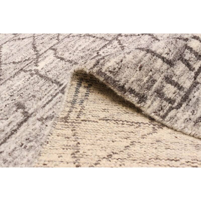 ECARPETGALLERY Hand-knotted Tangier Grey Wool Rug - 5'6 x 7'6