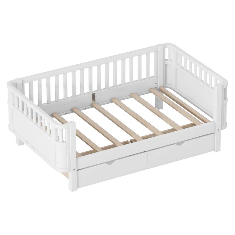 GDF Studio - Willow Twin Wood Platform Bed with Storage Drawers and Rails