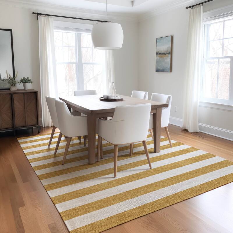 Almiro Stripe Weather Resistant Classic Meets Modern Outdoor Rug