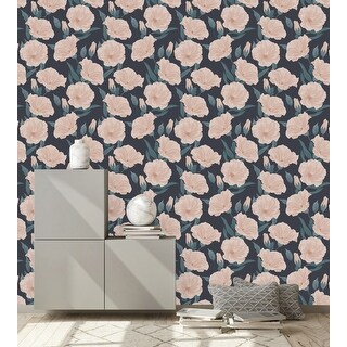 Beige Flowers Wallpaper Peel and Stick and Prepasted - Bed Bath ...