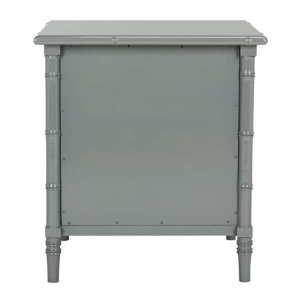 SAFAVIEH Mina Modern Coastal 3Drawer Grey Bamboo Nightstand On Sale