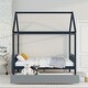 preview thumbnail 4 of 25, Full Size Wood House Bed with Trundle and Roof
