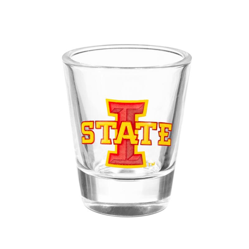 4-Piece Ceramic and Glass 2 oz. Shot Glass Set, Iowa State University