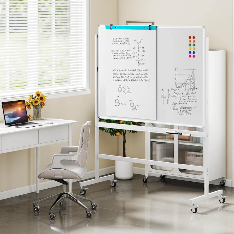 Costway 48"x36" Mobile Magnetic Double-Sided Reversible Whiteboard - See Details