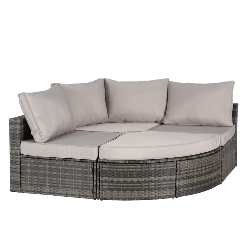 8 Piece Outdoor Patio Sofa Set,Sectional Wicker Patio Conversation Set - N/A