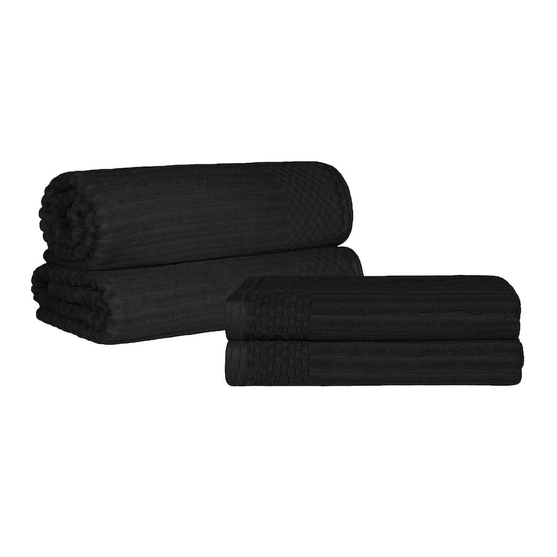 Superior Ribbed Cotton Absorbent Heavyweight Bath Sheet and Bath Towel Set