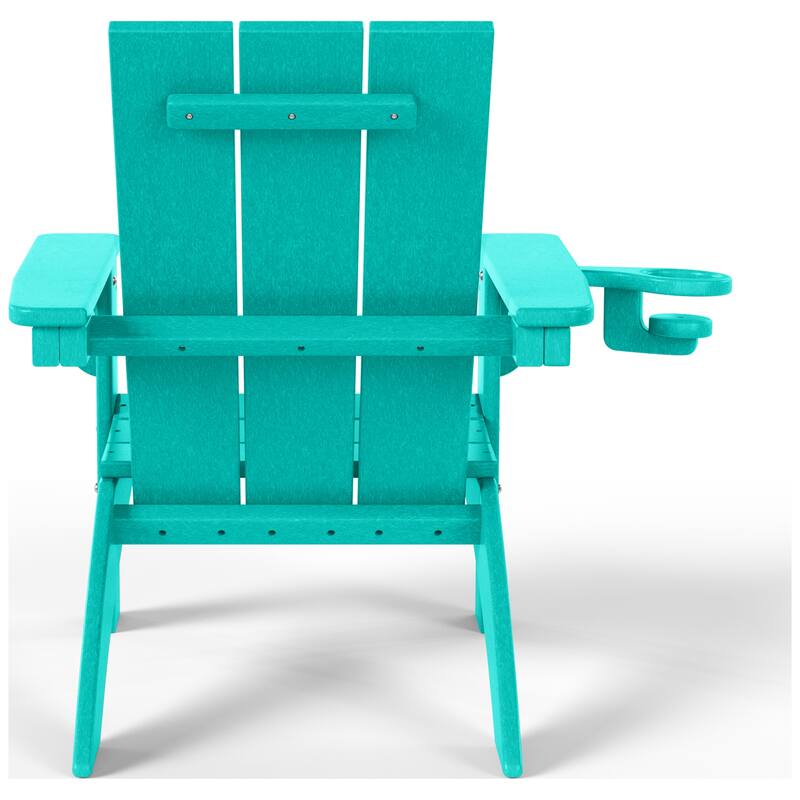 Shoreside Kids Outdoor Poly Adirondack Chair with Cup Holder (Set of 2)