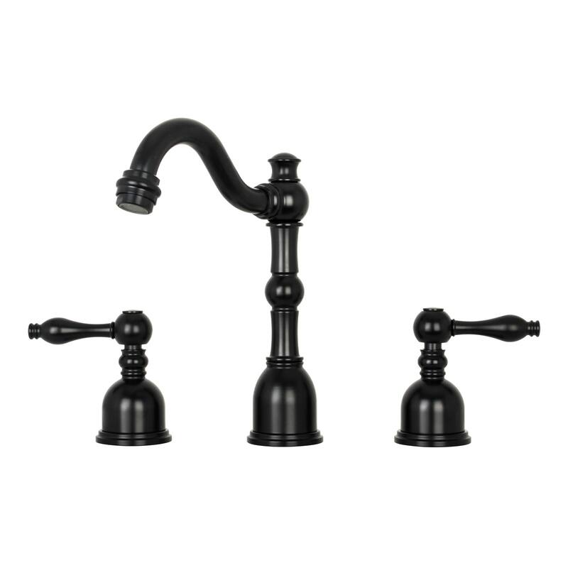 Widespread Two-handle Copper Bathroom Faucet - Matte Black