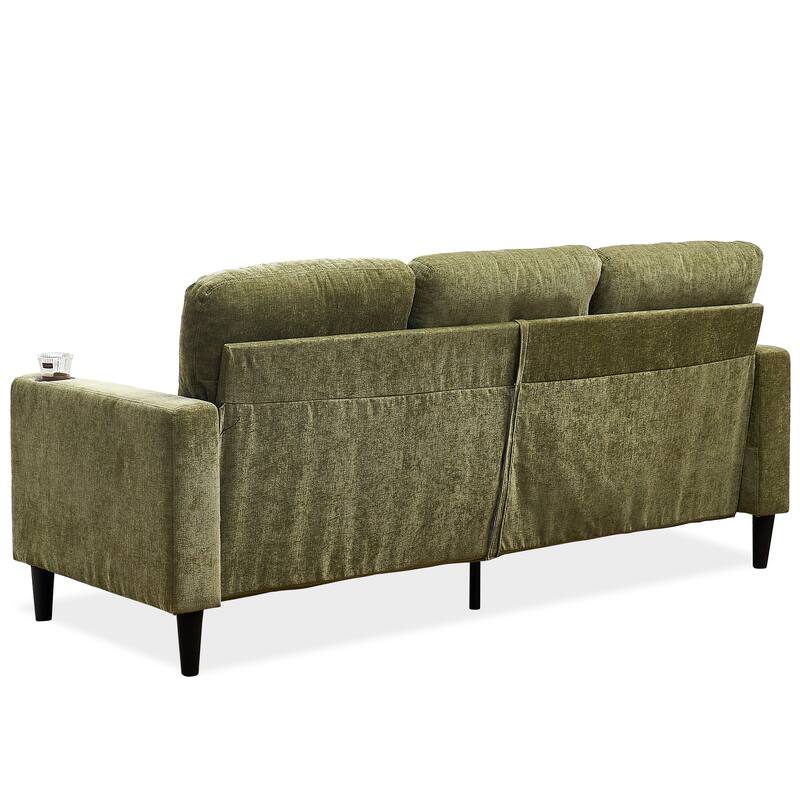Modern Design Chenille 3 Seat L-Shape Sectional Sofa with Storage Chaise for Apartment, Studio, Office,Living Room,L shape