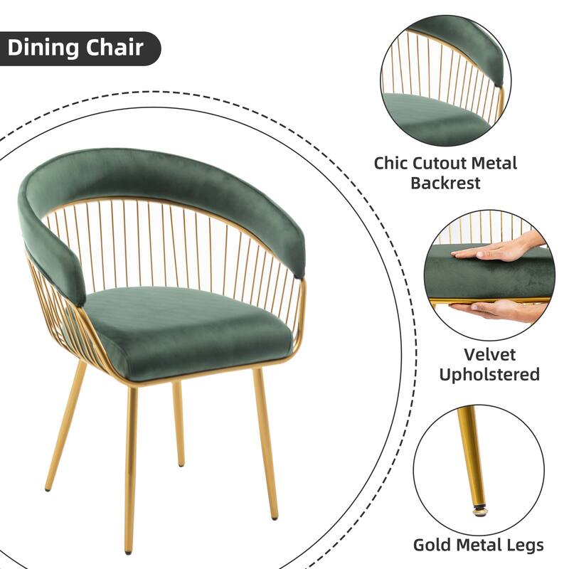 XINMICS Modern Dining Chair, Velvet Back Armchair for Living Room/Study, Set of 2/4/6