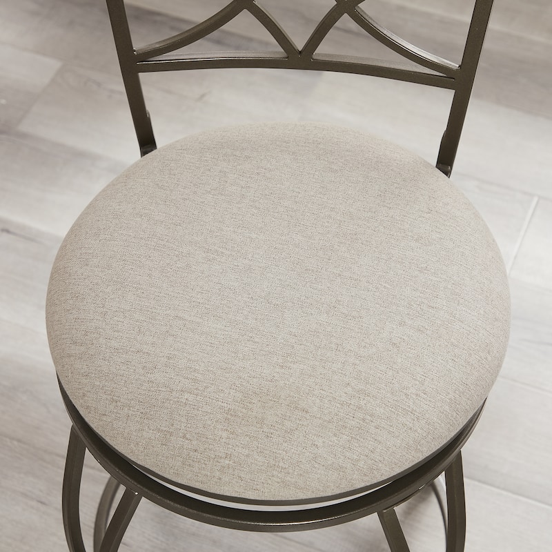 Linon Winding Trails Metal/Wood 25-Inch Swivel Counter Stool