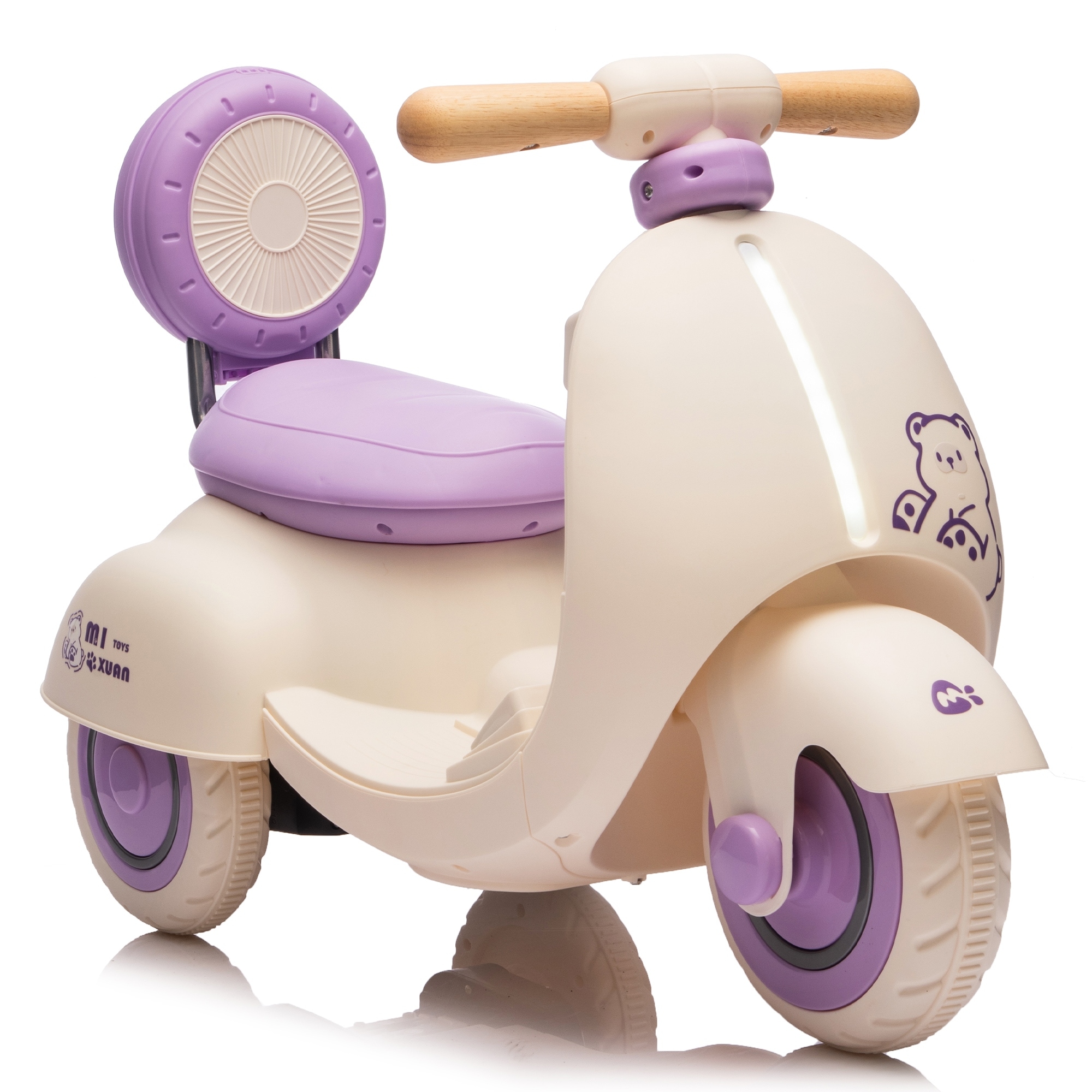 3-Wheel Scooter Ride-On Scooter with Parent Remote Control, Battery Powered Electric Car with Bluetooth Music