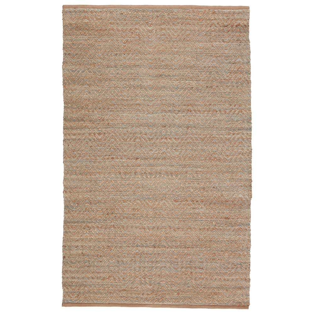 Meridian Natural Chevron Tan/ Blue Area Rug
