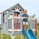 preview thumbnail 5 of 13, Backyard Discovery Beacon Heights Cedar Wooden Elevated Kids Playhouse - 6'3" x 10'0"